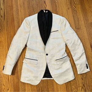Men’s White and Black Tuxedo Blazer Jacket